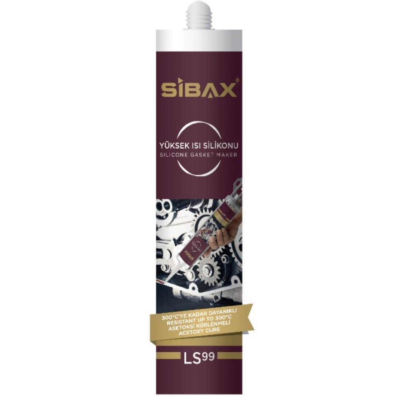 SİBAX LS99 ASETOKSİ YÜKSEK ISI SİLİKONU (RTV) KIRMIZI